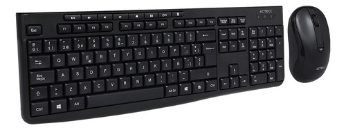 Kit 2 En 1 Teclado Y Mouse Acteck Mk225 Inalambrico Negro