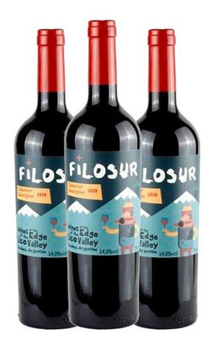 Kit 3 Unidades Vinho Tinto Filosur Cabernet Sauvignon 2020