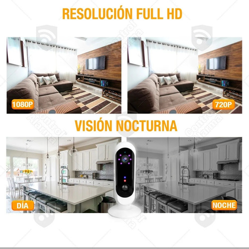 Imagen 5 de 10 de Camara Wifi Ip Fhd Bateria Vigilancia Altavoz Seguridad App