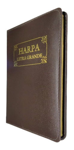 Imagem 1 de 3 de Harpa Original Com Corinhos Letra Grande Capa Couro - Marrom