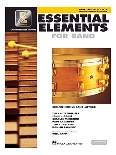 Essential Elements For Band - Book 1 With Eei Percussion/ke, De Hal Leonard Corp.., Vol. 1. Editorial Hal Leonard, Tapa Blanda En Inglés, 1999