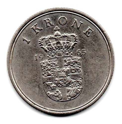 Moneda Dinamarca 1 Krone 1965 Km#851.1
