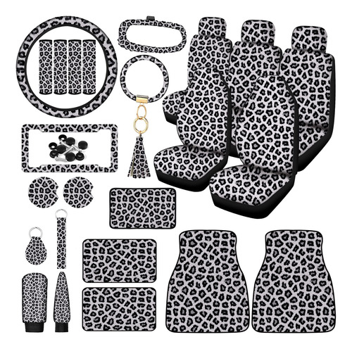 26 Piezas Leopard Imprimir Accesorios De Coches Set Cubierta