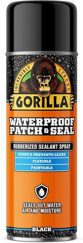 Gorilla Aerosol Negro  Impermeable Para Parchar Y Sellar