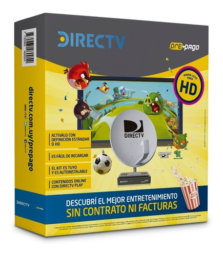 Kit Directv Prepago Antena Decodificador Tv C/ Remoto ® Ty