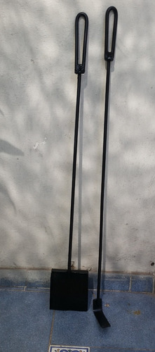 Imagen 1 de 6 de Set Pala + Atizador 75 Cm Estufa Parrillero Y Mas Variantes