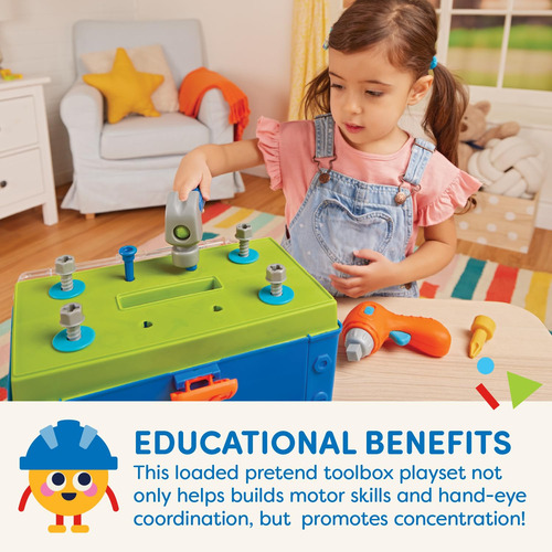 Battat Kids Tool Set Pretend Construction Toys Dura...