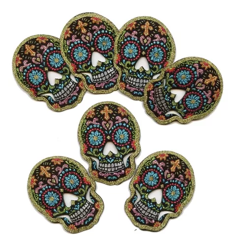 Parche Calaverita Mexicana Mexican Skull 12u Adherible Láser