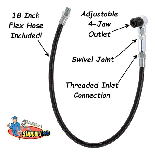 Acoplador De Pistola De Engrase De 90 Grados Slippery Pete -