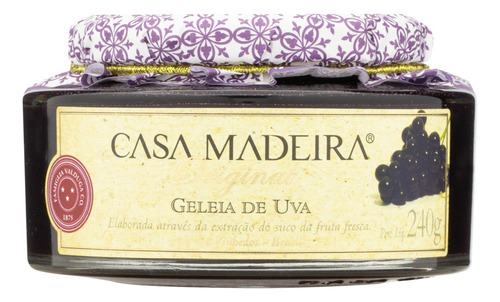 Geleia Uva Casa Madeira Original Vidro 240g