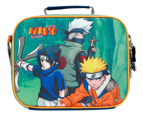 Mochila Lonchera Lapicera Set 3 Pzs Naruto Original Premium. Azul Petróleo Naruto