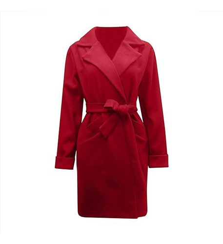 Chaqueta Fina Y Elegante De Color Liso Para Mujer Con Cintur