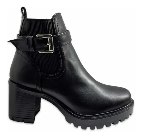 Botines Dama Vestir Negro Moda Tac n Mujer Cl sicos