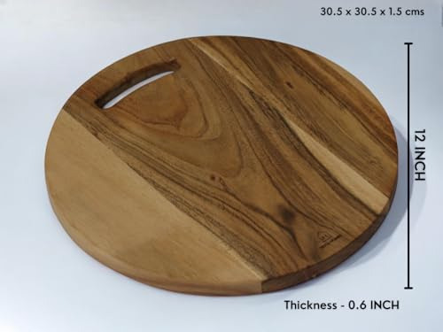 Tabla De Cortar Redonda De Madera | 12 * 12 Pulgadas | Tabla