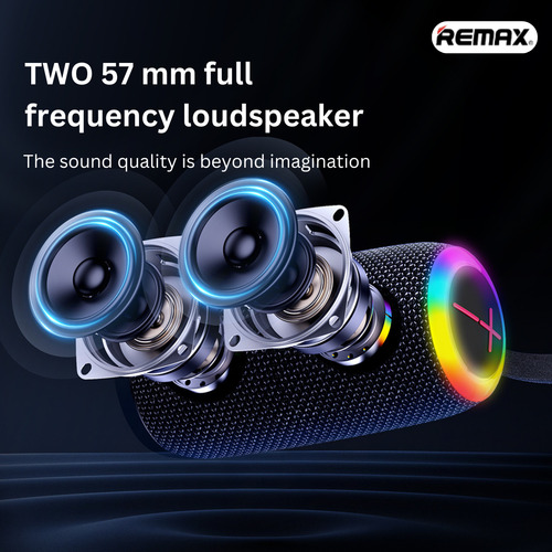 Parlante Portatil Remax Tws Flip M82 Fiesta Led Resiste Agua Negro