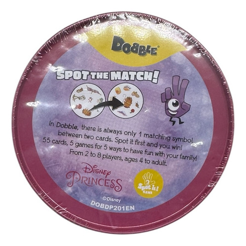 Dobble Disney Princess Juego De Cartas 2-8 Jugadores
