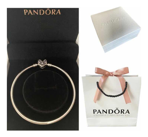 Pulseira Pandora Coração Prata Tam. 19 Sem Uso Original