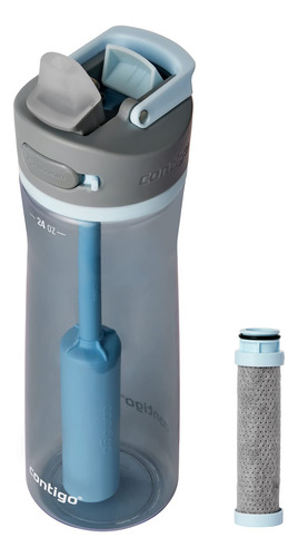 Termo De Plastico Contigo 0.7l Con 2 Filtros -gris