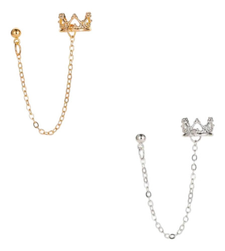 Pendientes De Cadena De 2 Piezas Pendientes De Oreja De Moda