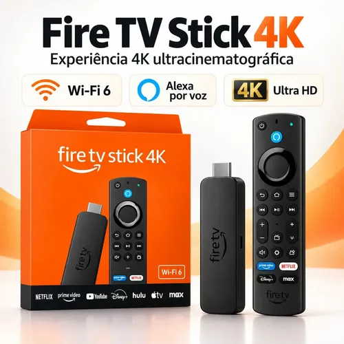 Amazon Fire Tv Stick 4k Select Wi-fi 6 Alexa 8gb Controle Por Voz Preto De Voz