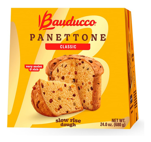 Panettone Clásico Pastel Navideño Húmedo 680 Gramos