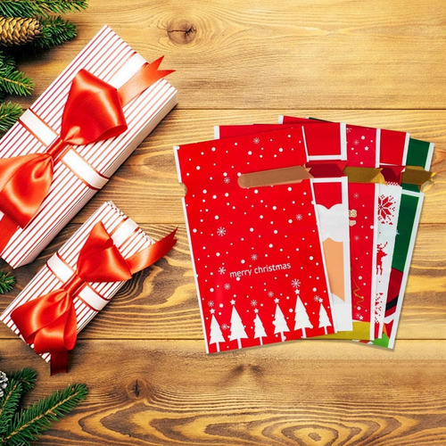 50 Pzs Bolsas Regalo Para Dulces De Navidad Bolsas Caramelos