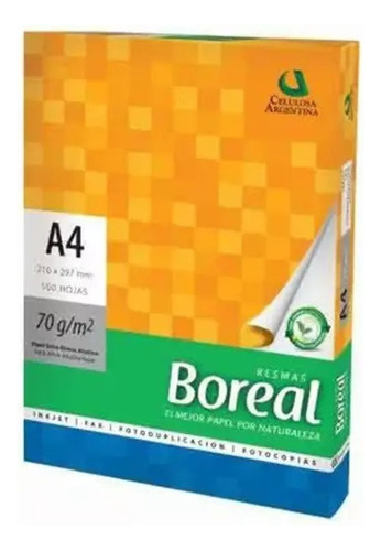 Resma Boreal A4 Multifuncion 500 Hojas 70 Gramos Blanco