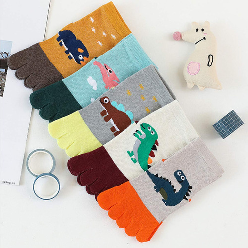 5 Pares De Calcetines De Cinco Dedos Para Niños - Algodón