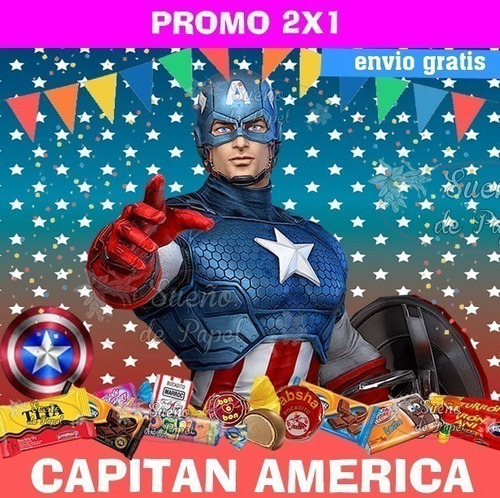 Kit Imprimible Capitan America Editable Sp