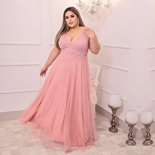 Vestido de festa sales plus size tiffany
