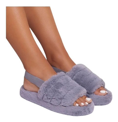 Fluffy Slippers, Chalas Pantuflas Altas,térmicas Y Peluditas