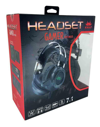 Fone De Ouvido Headset Gamer P/pc 7.1 Kp-469 - Knup