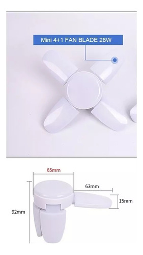 Mini Ampolleta Luz Led 28w Angulo Ajustable 4 Aspas 4+1