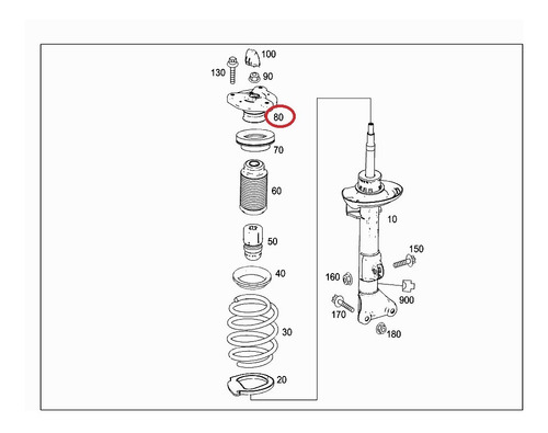 Base Amortiguador Mercedes E350 09-11 E400 13-16 E500 09-16