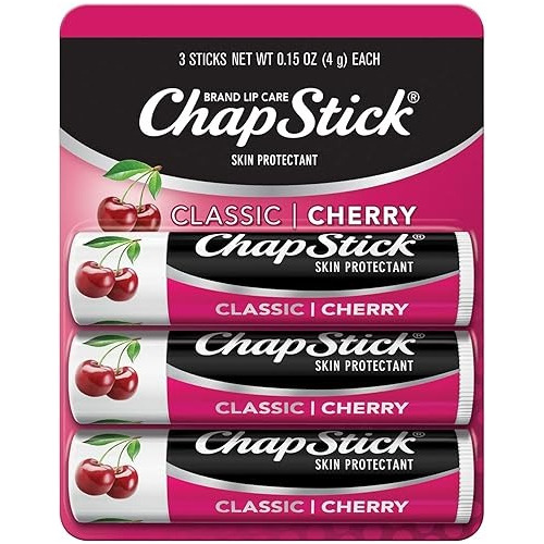 Chap Stick Balsamo Labial Cherry 8 Horas Humectacion 3 Pz