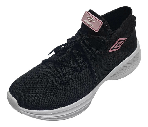 Tenis Dama Negro Rosa Umbro Confort R2017 Ro Original