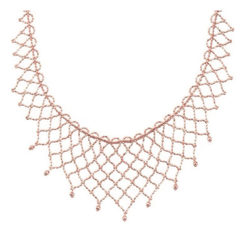 Lace Woven Mesh Gold Ball Clavicle Chain