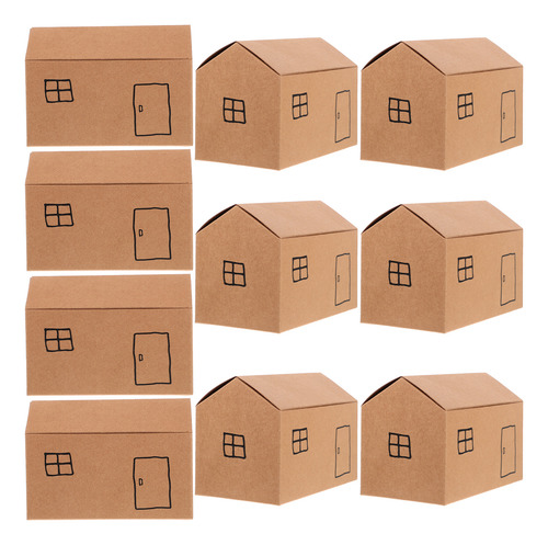 10pc Small House Shaped Gift Boxes Treat Boxes For Dessert C