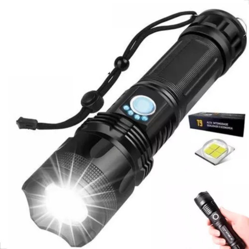 Lanterna Tática Mais Forte Do Mundo T9 Potente Led Cree Usb