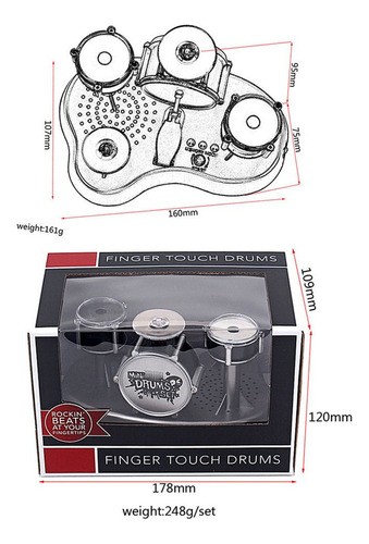 Kit De Batería, Juego De Batería Electrónica Para Dedos,