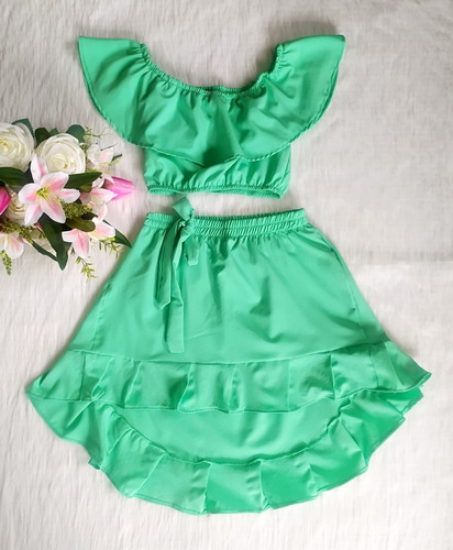 Imagem 6 de 9 de Conjunto Cropped Infantil Menina Mini Diva Blogueirinha