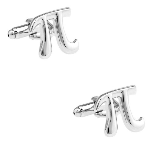Mancuernillas Thot Ra Pi Simbolo Matematico Gemelos E-619 Color Plateado