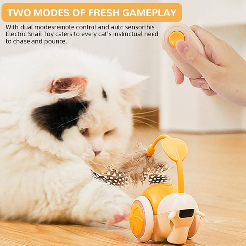 Controle Remoto Sem Fio Cat Toy Electric Snail Com Sensor De