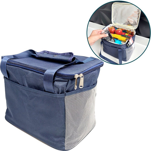 Bolsa Termica Marmita 10l Fitness Sacola Cooler Azul Grande