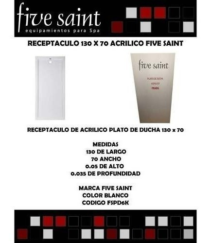 Imagen 2 de 6 de Receptaculo 130x70 Acrilico Five Saint