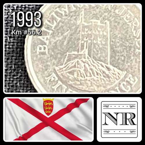 Jersey - 5 Pence - Año 1993 - Km #56.2 - Torre Seymour 