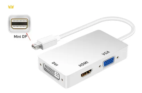 Mini Display Port 3x1 Hdmi Vga Conversor Mac Book Air Pro