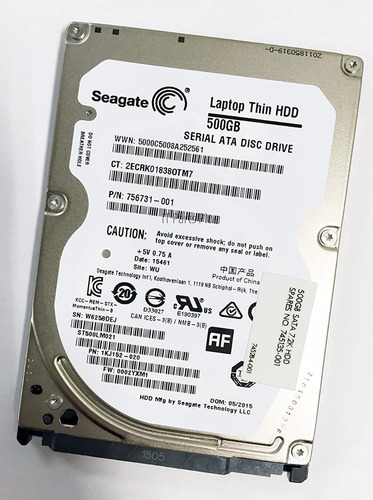 Imagen 1 de 1 de Disco Duro Seagate Laptop 500gb 2.5 7200rpm 0 Horas C10-02
