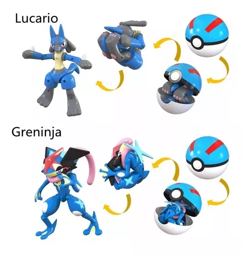 Boneco Brinquedo Articulado Lucario Pokémon Pokébola Na Caixa em