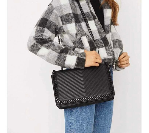 Imagen 2 de 5 de Bolsa Aldo Con Cadena 100% Original Negra